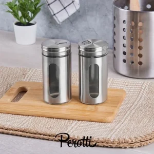 نمکپاش و جا ادویه بزرگ جفتی استیل perotti ترکیه وارداتی اصل اورجینال بارکد 863172