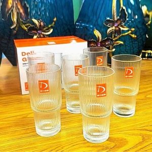 لیوان بلند شیاردار بلور دوطبقه برند DELi وارداتی اصل اورجینال بارکد 692008 u