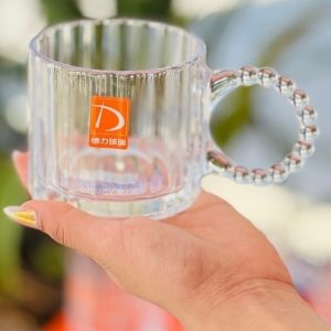لیوان Deli-Glass مدل دسته مرواریدی وارداتی اصل اورجینال بارکد 690437