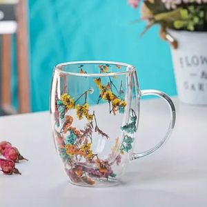 لیوان پیرکس دوجداره گل خشک وارداتی اصل اورجینال بارکد 697256