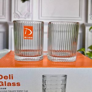 نیم لیوان چهارگوش راه راه برند دلی deli وارداتی اصل اورجینال بارکد 695920