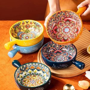 تابه سرامیکی تک دسته طرح دار گرد وارداتی اصل اورجینال بارکد 698531