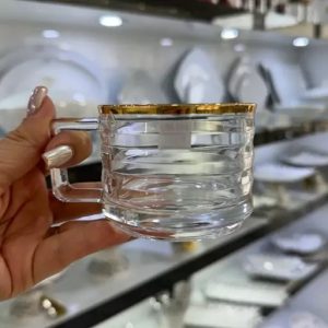 فنجان لب طلا خارجی طرح بریکس کد B405 ( ست 6 عددی) وارداتی اصل اورجینال بارکد 693007