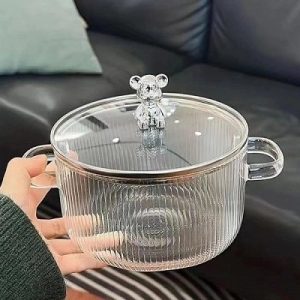 قابلمه پیرکس خرسی شعله مستقیم وارداتی اصل اورجینال بارکد 695318