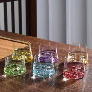 نیم لیوان کوه یخ رنگی برند DELI GLASS بسته 6 عددی در 6 رنگ وارداتی اصل اورجینال بارکد 693069