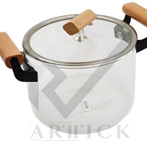 قابلمه پیرکس دسته چوبی 4/5 لیتر LERAVA وارداتی اصل اورجینال بارکد 693550