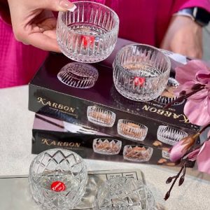 پیاله تراش دار برند karbon بسته 6 عددی وارداتی اصل اورجینال بارکد 692015