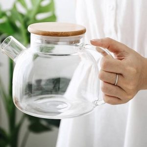 قوری پیرکس اصلی در بامبو شعله مستقیم  وارداتی اصل اورجینال حجم 1500 میلی لیتری بارکد 690804