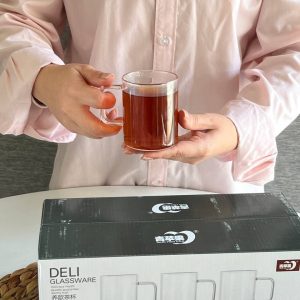استکان پیرکس دلی بسته ۶ عددی حجم ۲۲۰ میلی‌ لیتر برند deli وارداتی اصل اورجینال بارکد 693288