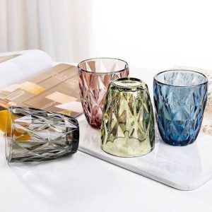 لیوان شامپاینی شیشه ای پیرکس در 4 رنگ جعبه 6 عددی برند GLASS WARE وارداتی اصل اورجینال بارکد 695079