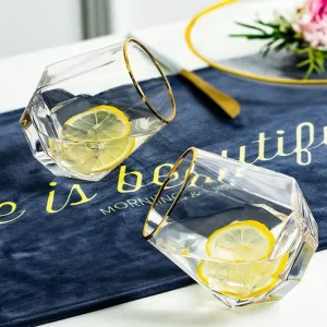 نیم لیوان لب طلایی شش ضلعی بسته 6 عددی Deli glass وارداتی اصل اورجینال بارکد 696091
