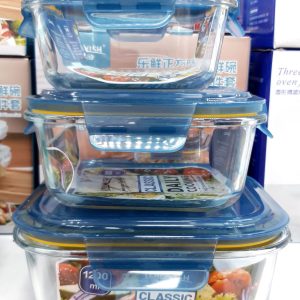 ظرف غذا پیرکس 3 تیکه بزرگ فریزری وارداتی اصل اورجینال بارکد 690577